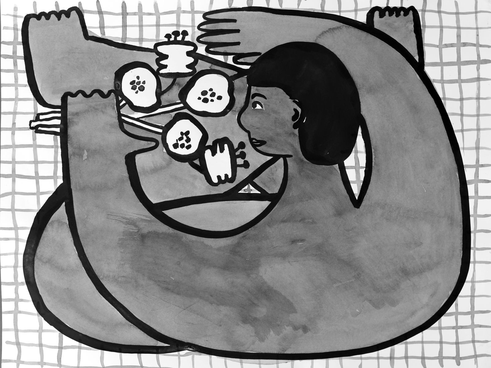 Carissa Potter, Naked Lunch with Flowers, 2020