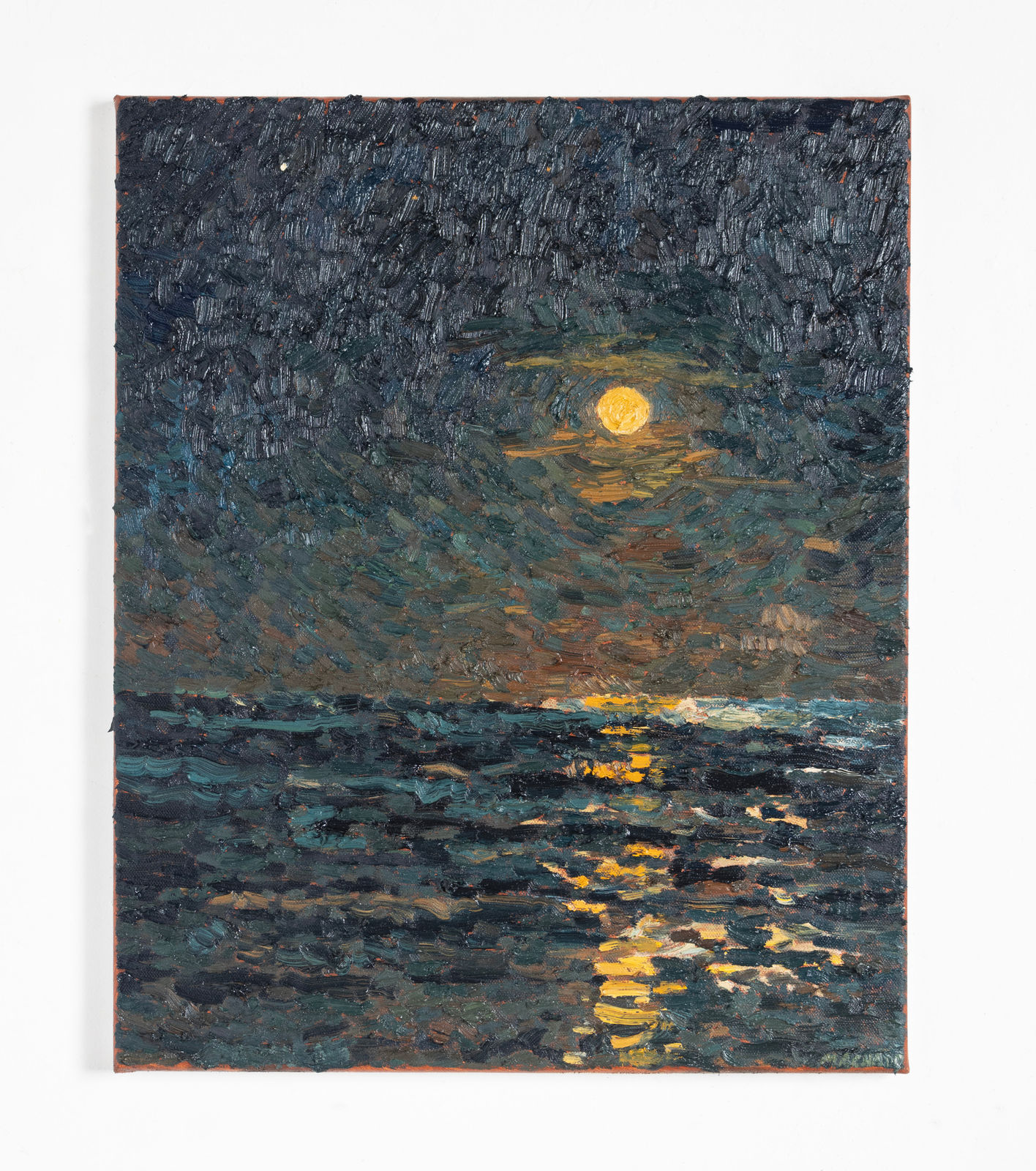 Martin Machado, Full Moon-Set Plein Air Jan 2025 Ocean Beach, 2025