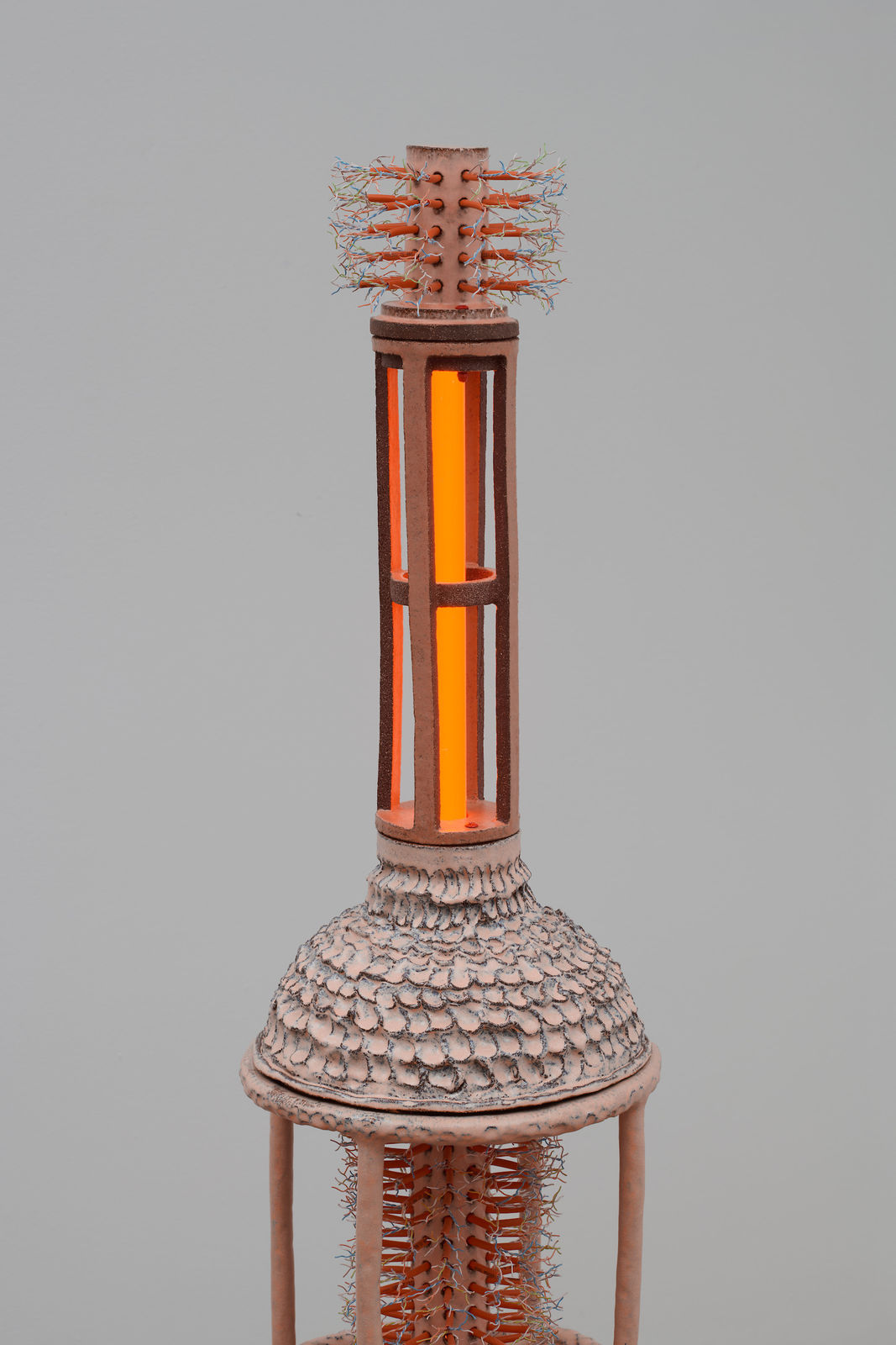 Dana Hemenway, Untitled (Column #2 - Hook Rug Orange), 2024