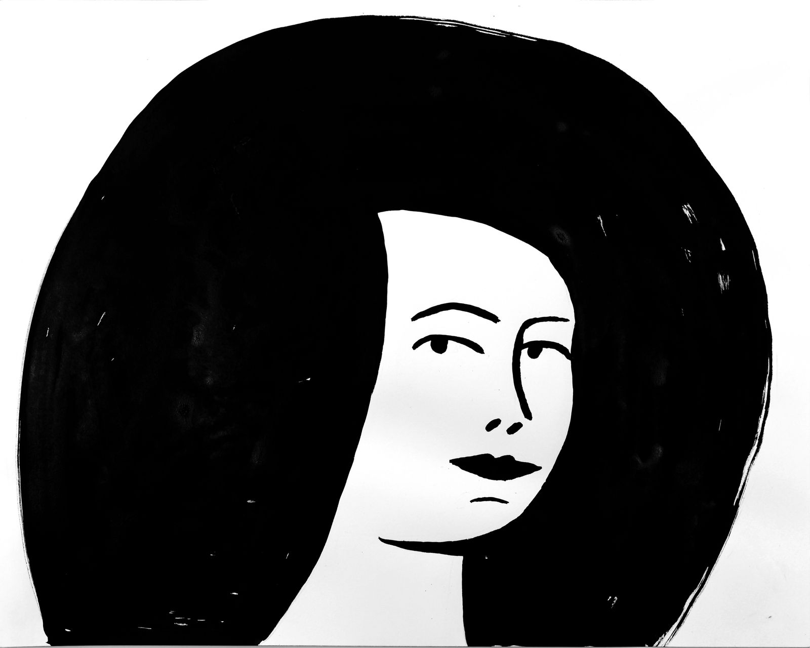 Carissa Potter, Portrait with Black Hair, 2020