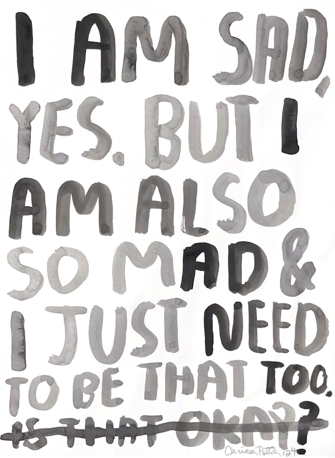 Carissa Potter, I am Sad, Yes, 2024