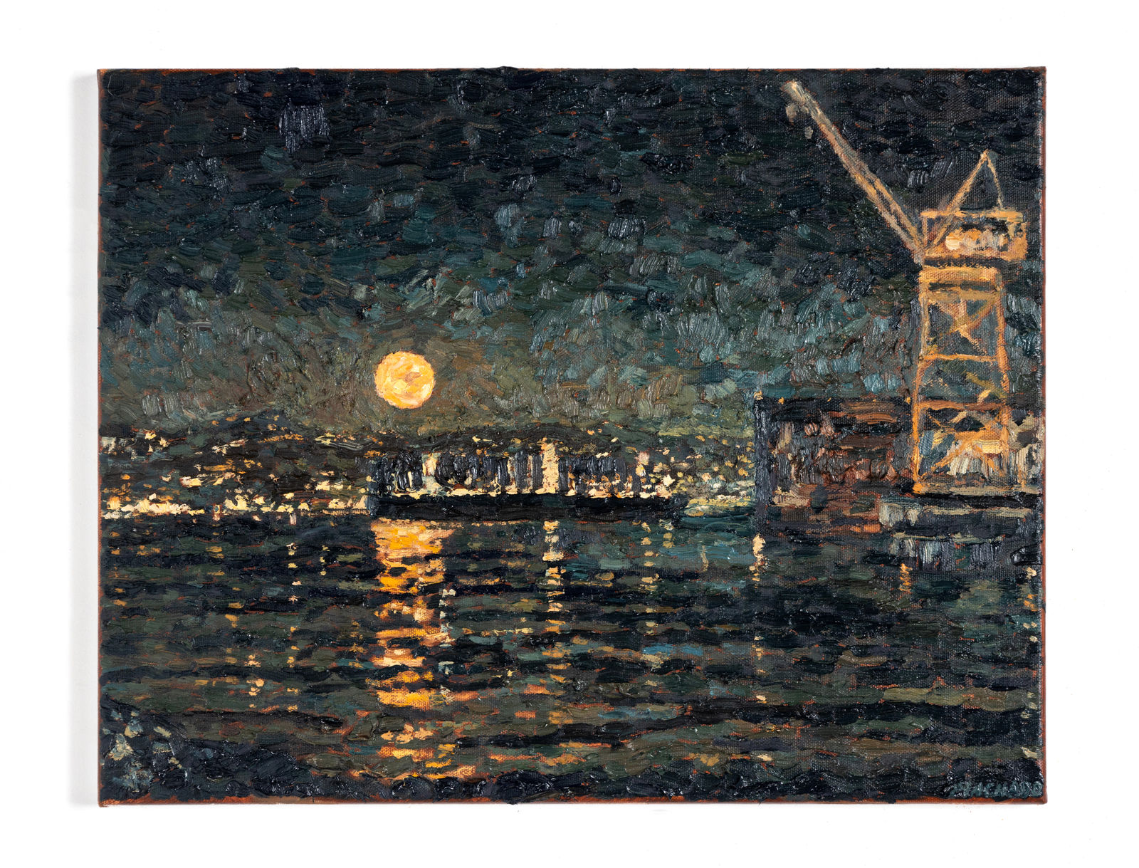 Martin Machado, Full Moon-Rise Jan 2025 Crane Cove , 2025