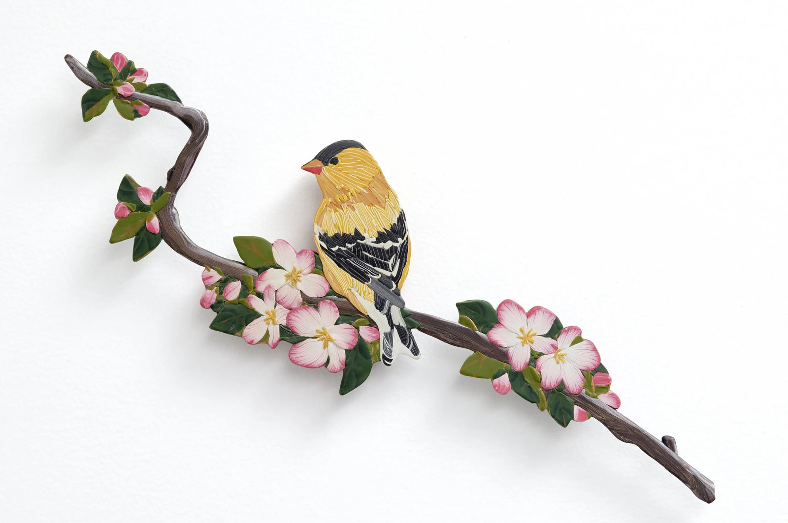 Bonnie Bishoff & J.M. Syron, Goldfinch with Apple Blossoms