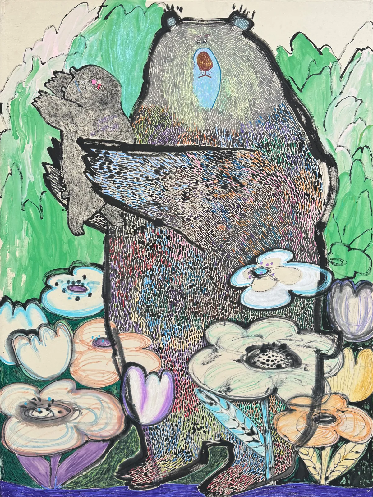 Kim Pearl 김펄, 꽃을 보여주는 곰, 2023