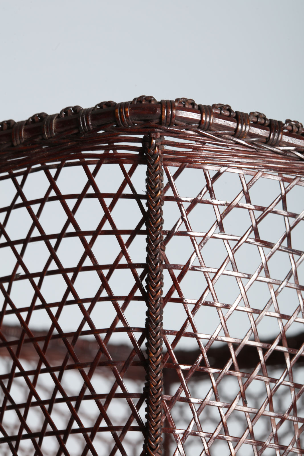 Ueda Shōunsai, Splayed Handled Flower Basket in Hexagonal Plaiting, ca 1940