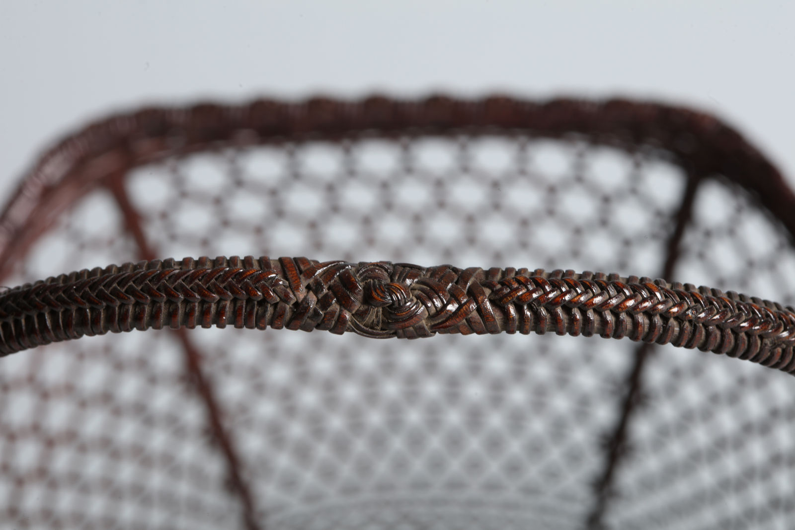 Ueda Shōunsai, Splayed Handled Flower Basket in Hexagonal Plaiting, ca 1940