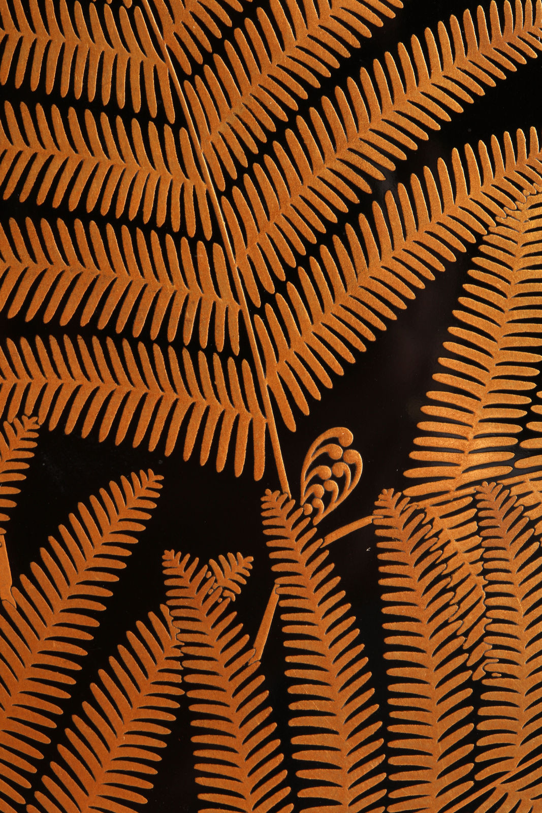 Miki Gyokushin II, Set of Paper Box, Box for Writing Utensils, and Box for Brushes with Design of Ferns, 1920s