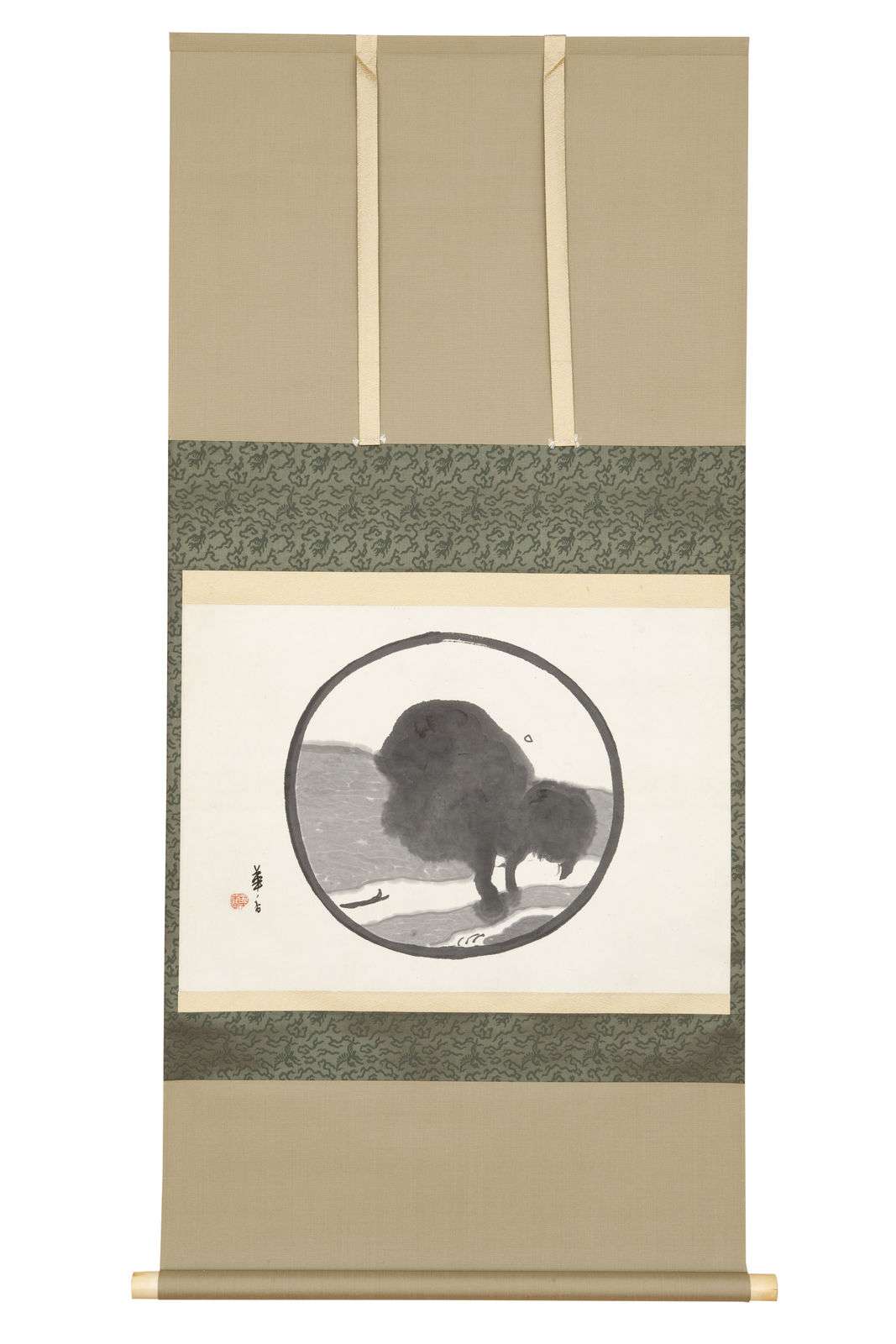 Tsuji Kakō, Enso Circle with Landscape, 1920s