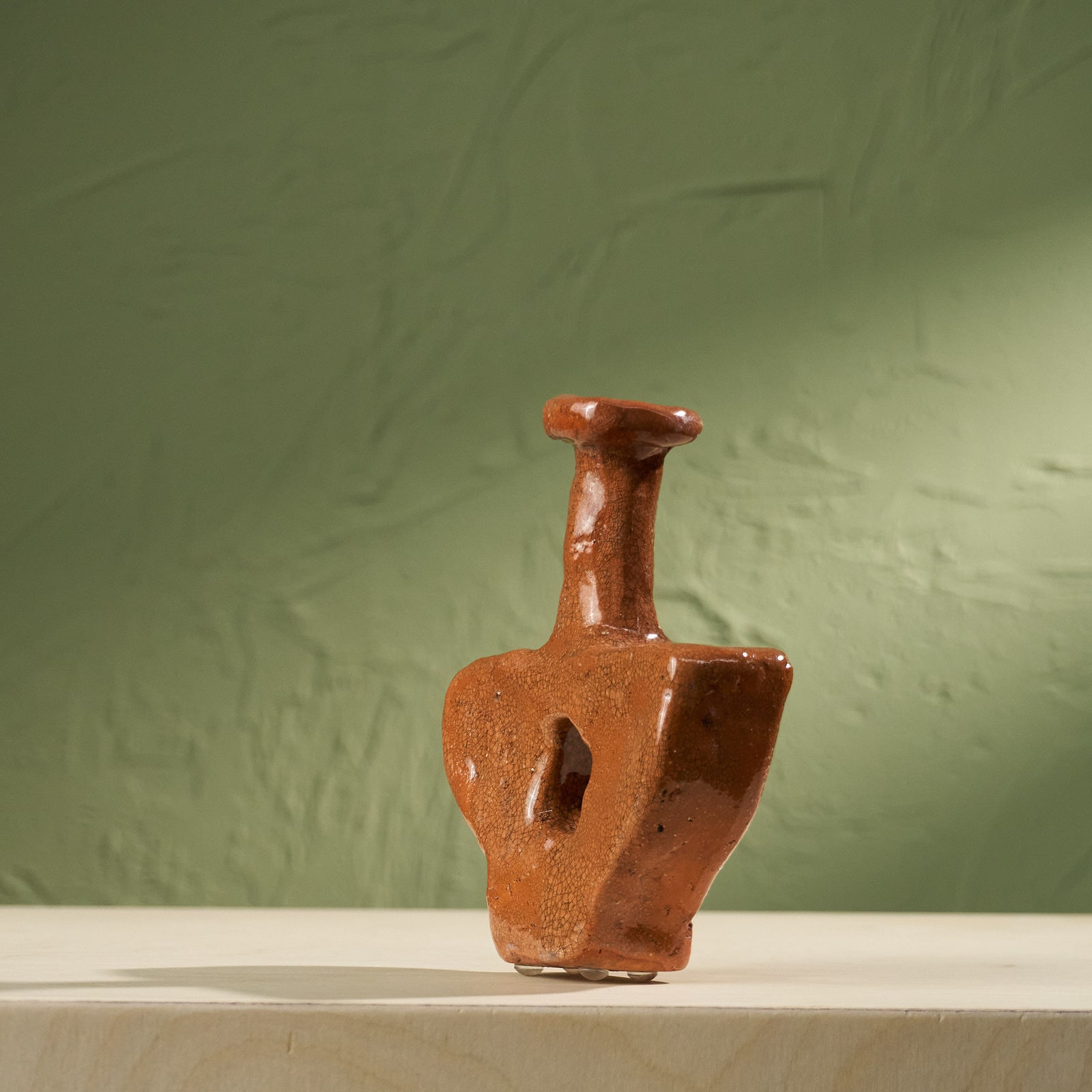 Willem van Hooff, Tiny Core Vessel, Glazed Earthenware, The Netherlands, 2020s