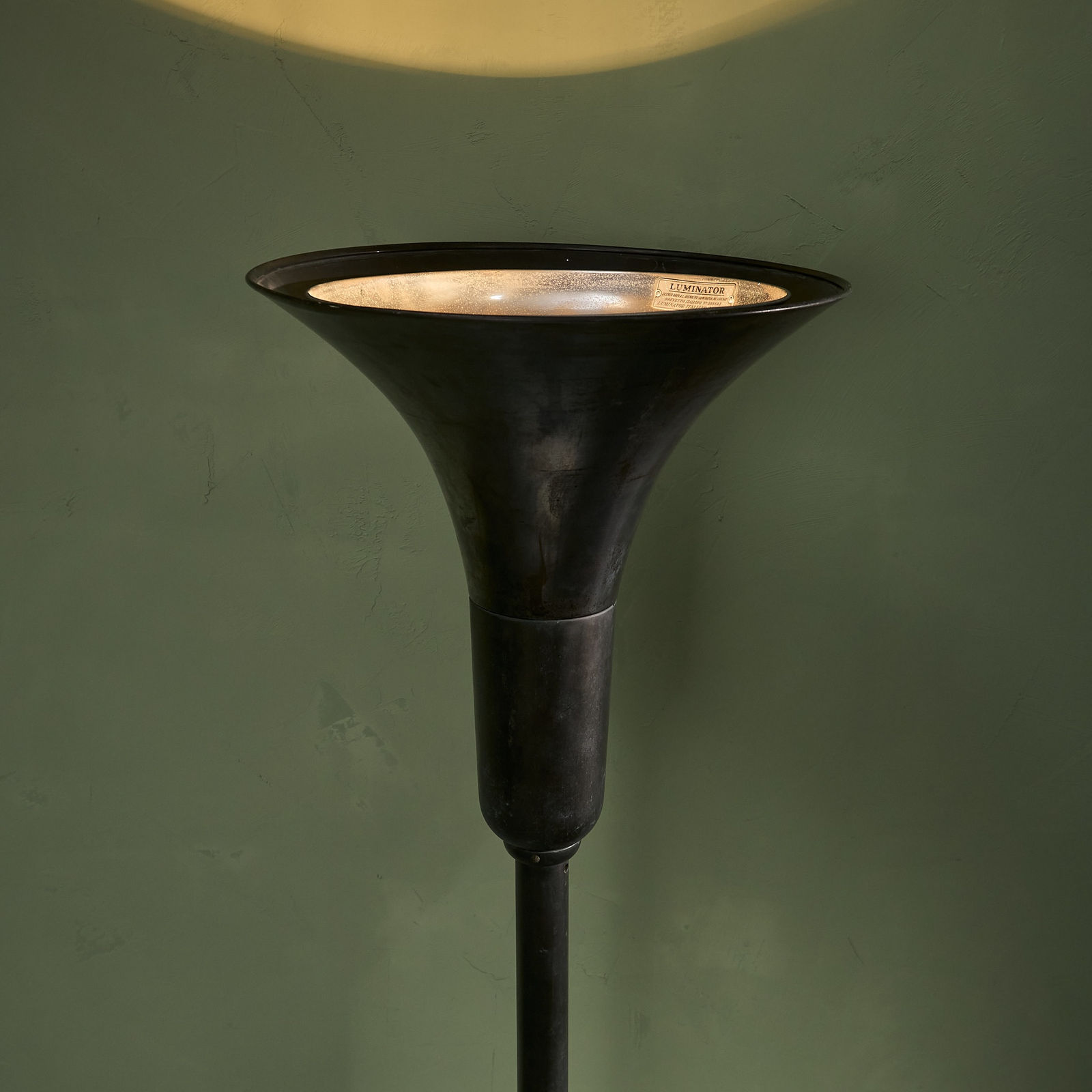 Wolfgang and Pola Hoffmann, Bauhaus 'Luminator' Floor Lamp in Patinated Steel, 1930's