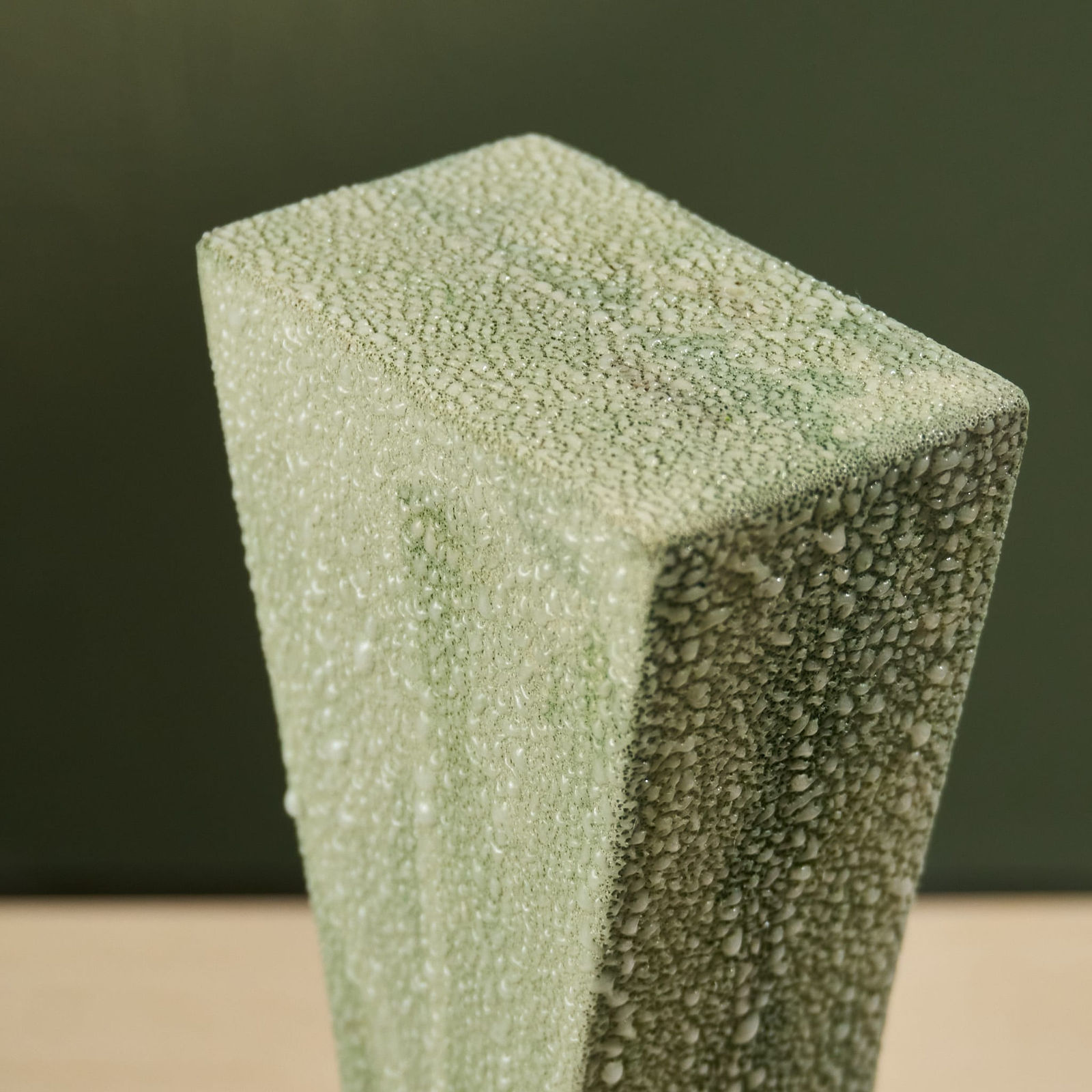 Eunsol Kim, 'Condensation' Series C5, Glazed Ceramic Sculpture in Green, The Netherlands, 2025