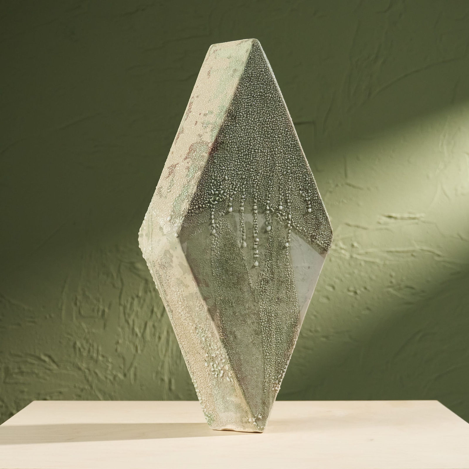 Eunsol Kim, 'Condensation' Series C1, Glazed Ceramic Sculpture in Green, The Netherlands, 2025