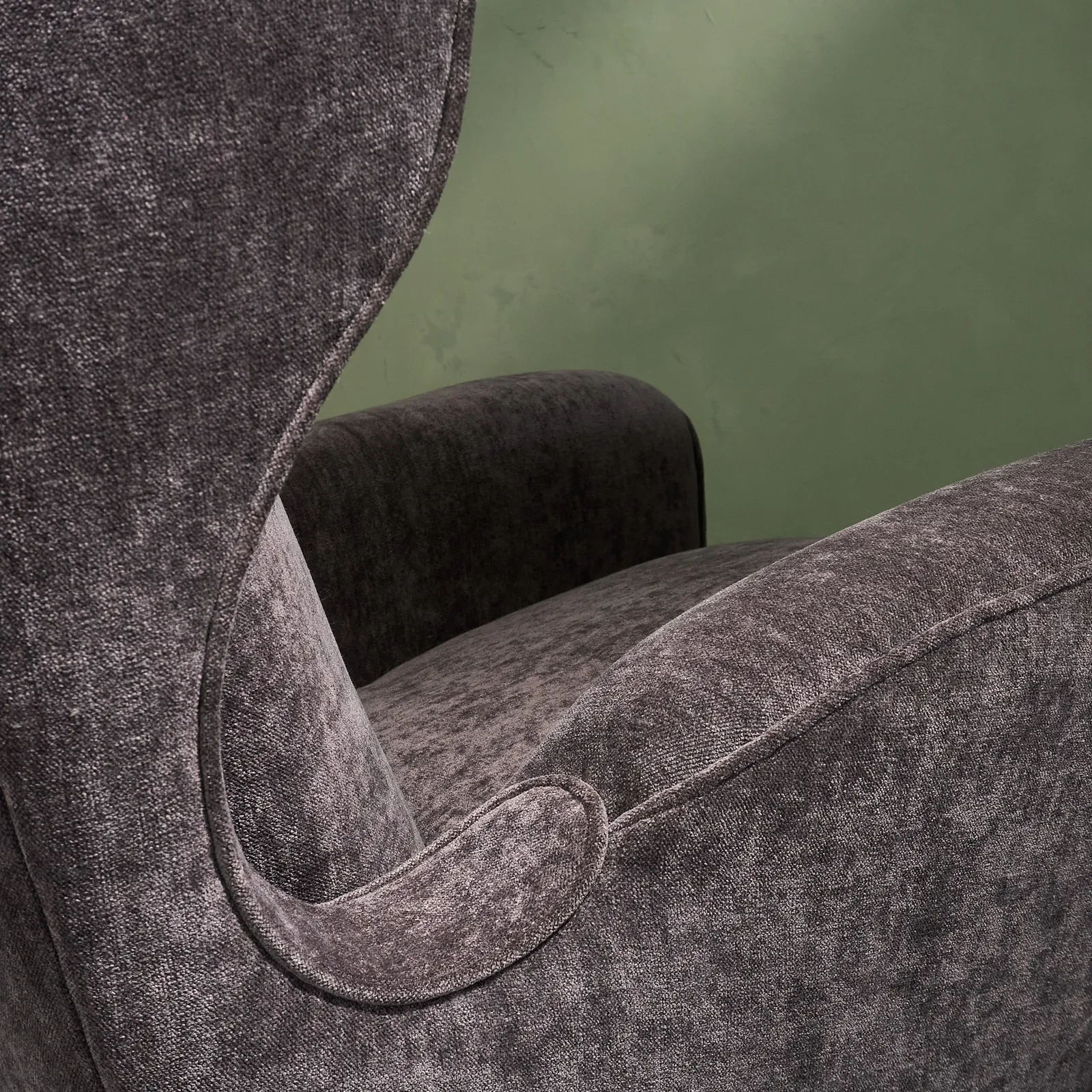 Melchiorre Bega, Pair of Reupholstered Lounge Chairs, Charcoal Dedar 'Belsuede' fabric, Italy, 1950s