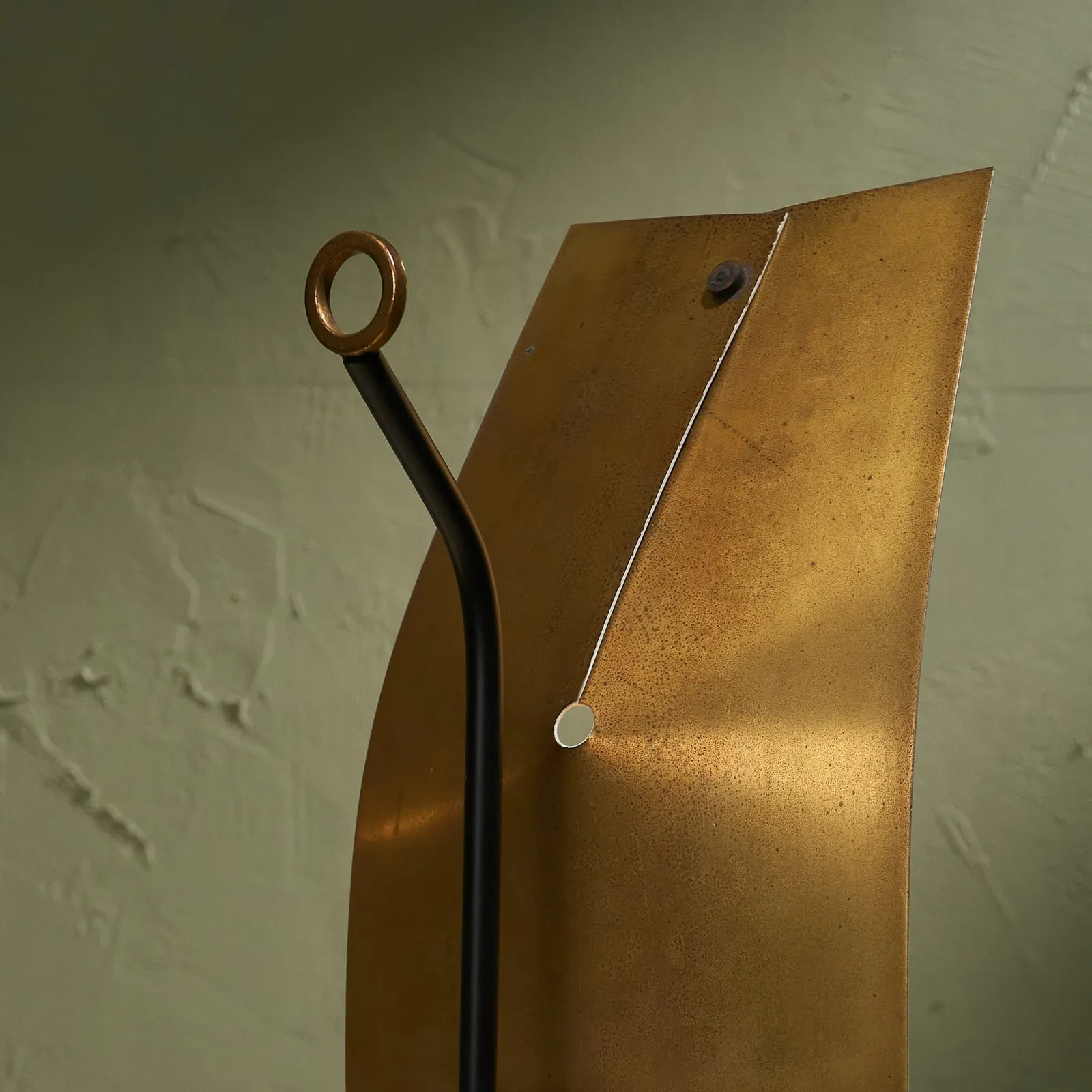 Gastone Colliva, Pair of Sculptural Table/Wall Lamps In Brass and Perforated Metal, Italy, 1950s