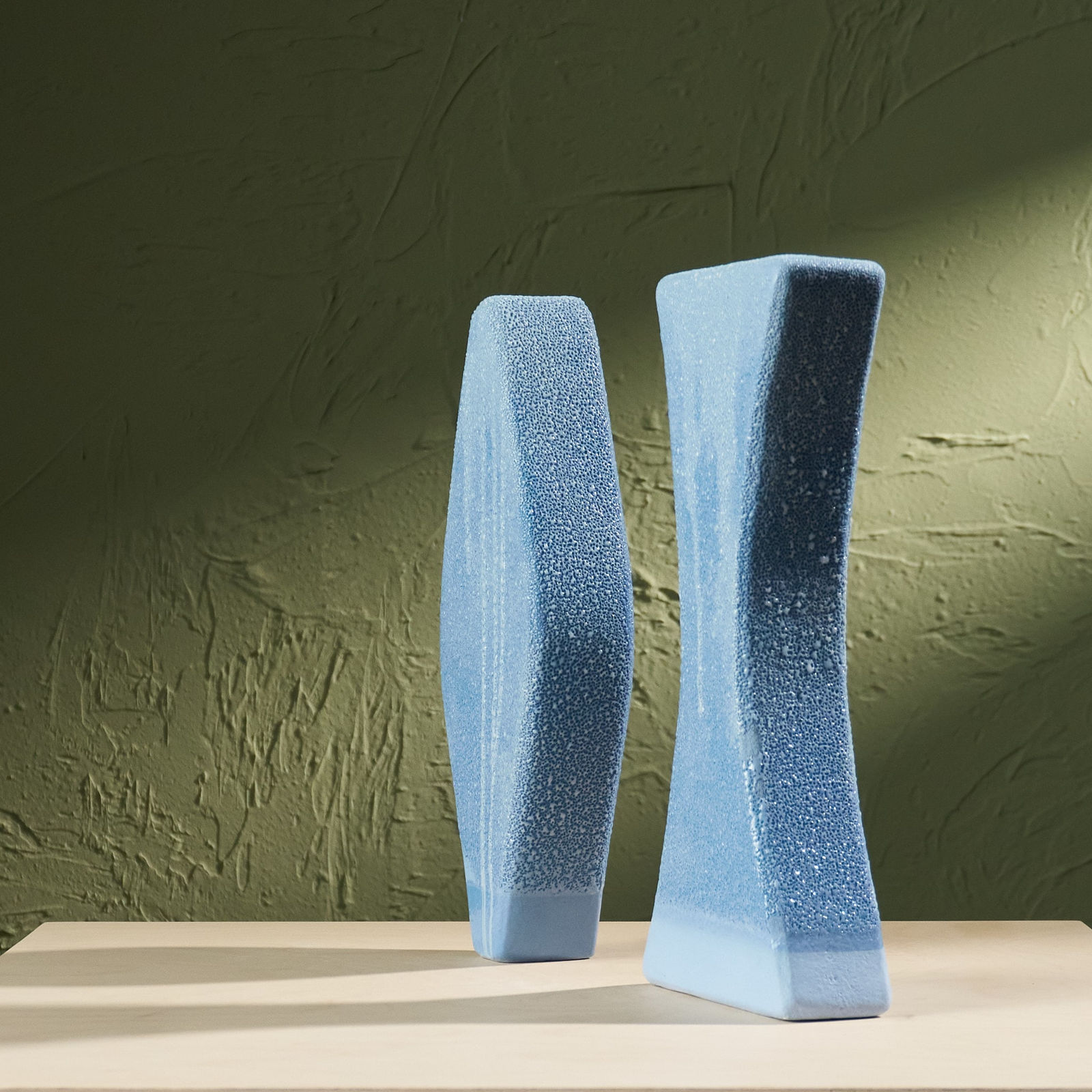 Eunsol Kim, 'Condensation' Series, Set of Two Glazed Ceramic Sculptures in Blue, The Netherlands, 2025