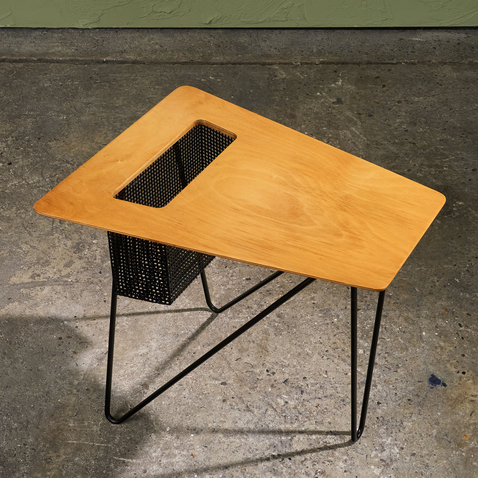 Cees Braakman, Rare Side Table 'TM03' for Pastoe in Birch and Metal, The Netherlands, 1953