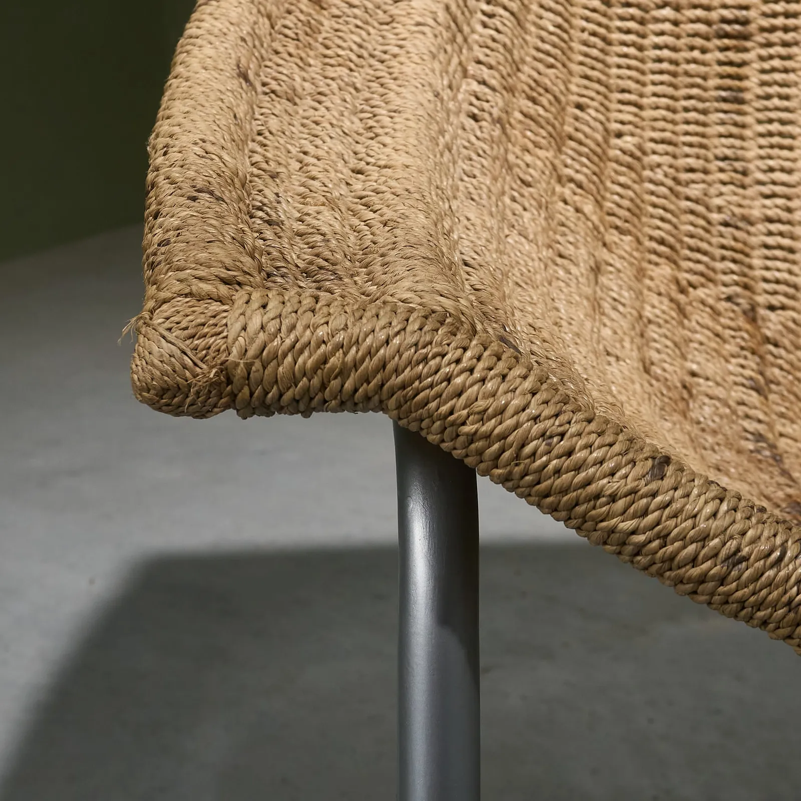 Cantilever Tubular Lounge Chair with Sisal Webbing, The Netherlands, circa 1950s