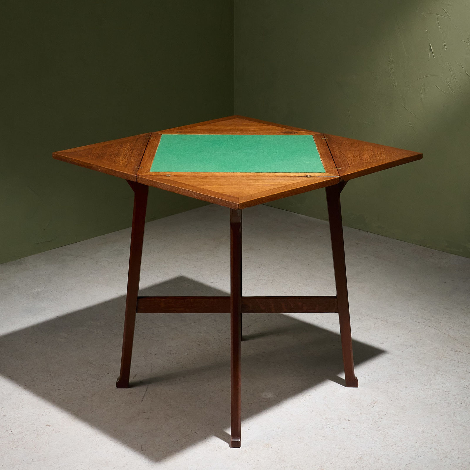 Envelope Game Table in Oak, The Netherlands, 1910s-1920s