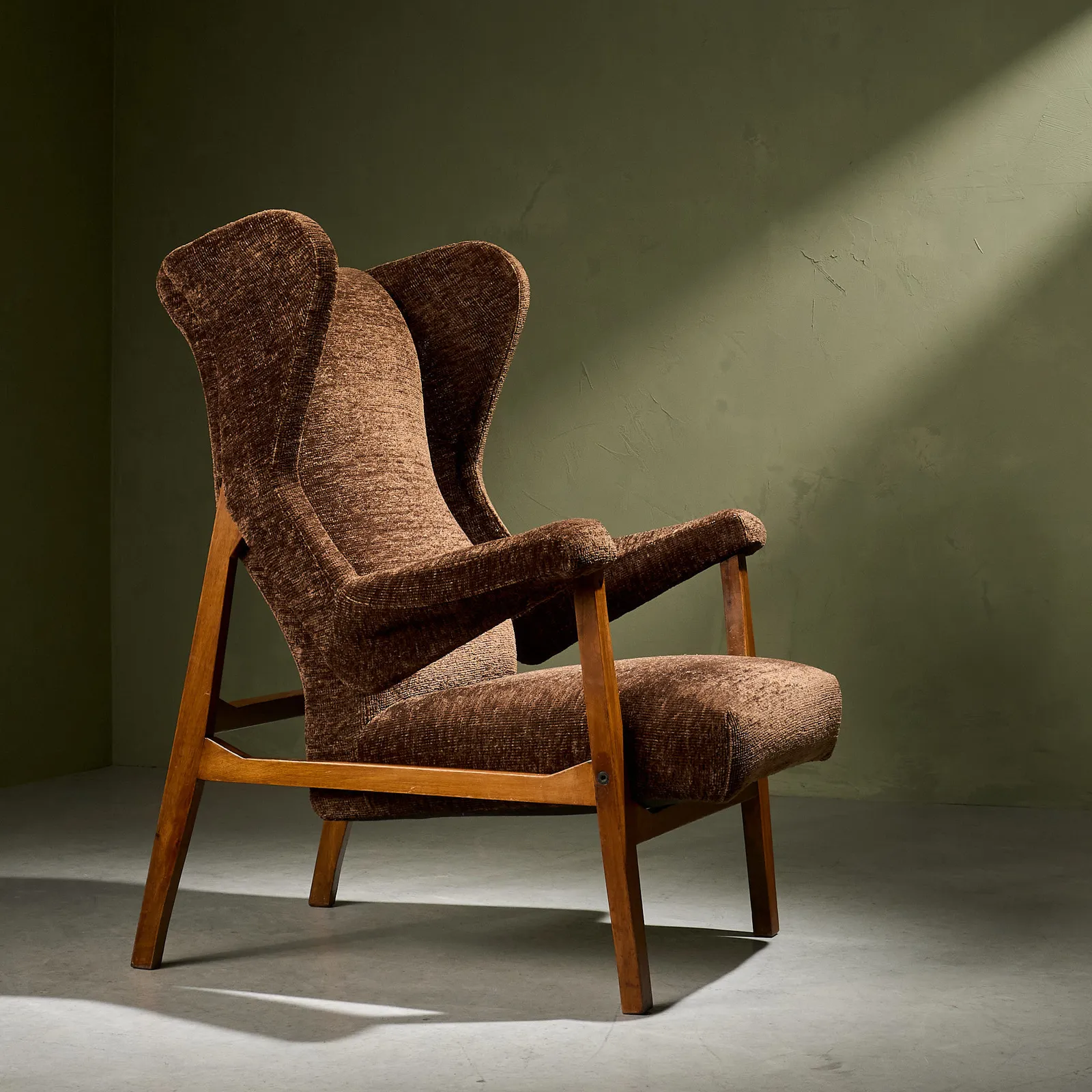 Franco Albini, Early 'Fiorenza' Lounge Chair in Pierre Frey Fabric for Arflex, Italy, 1950s