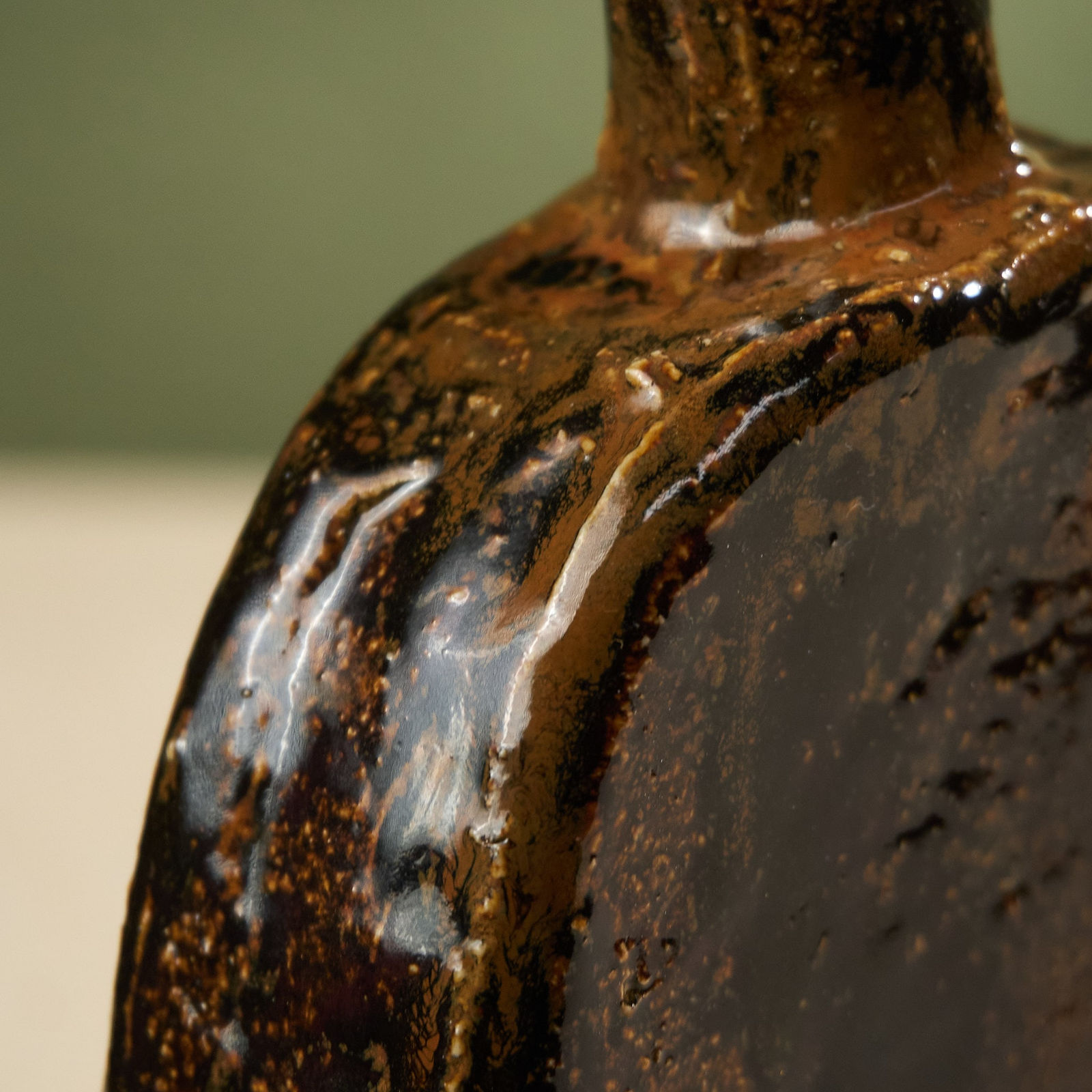 Willem van Hooff, Set of Four Tiny & Small Core Vessels, Glazed Earthenware, The Netherlands, 2020s