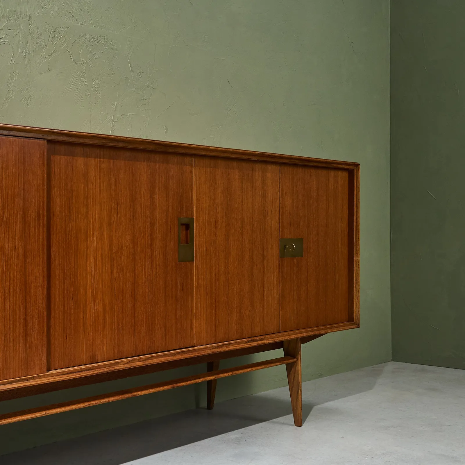 Edmondo Palutari, Sideboard in Teak and Brass for Dassi Mobili Moderni, Italy, 1959