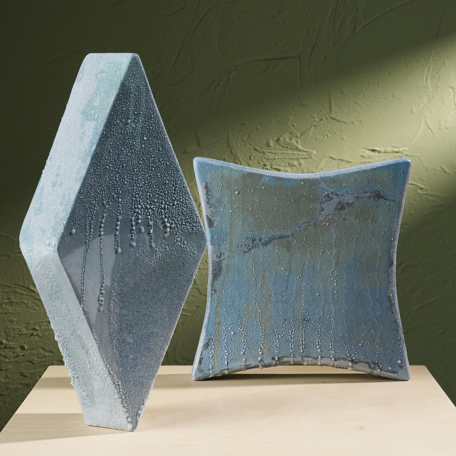 Eunsol Kim, 'Condensation' Series, C1, Glazed Ceramic Sculpture in Blue, The Netherlands, 2025