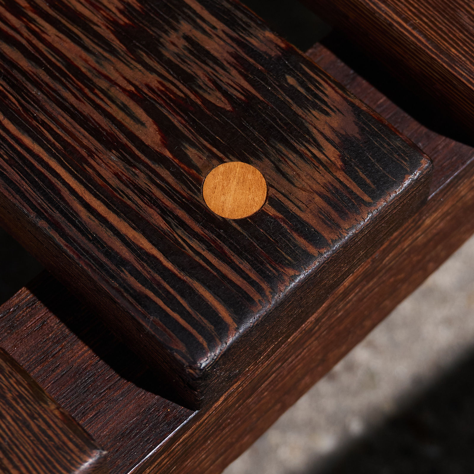 Unknown, Architectural Slatted Bench in Solid Wengé, The Netherlands, 1960s, 1970s