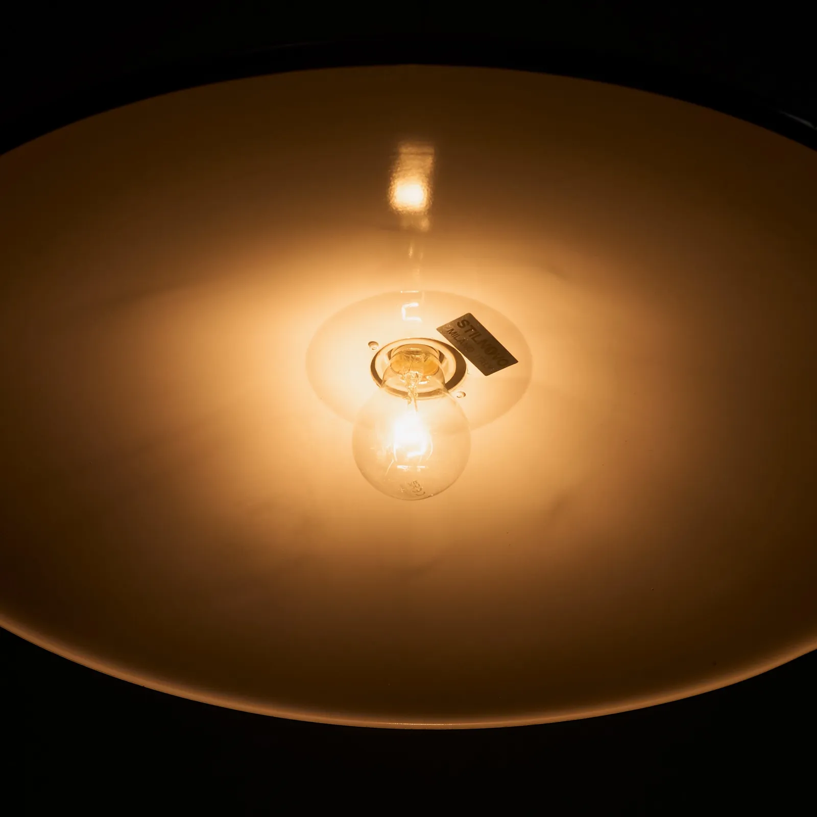 Stilnovo, Dark Green Lacquered 'UFO' Pendant, Italy, 1970s