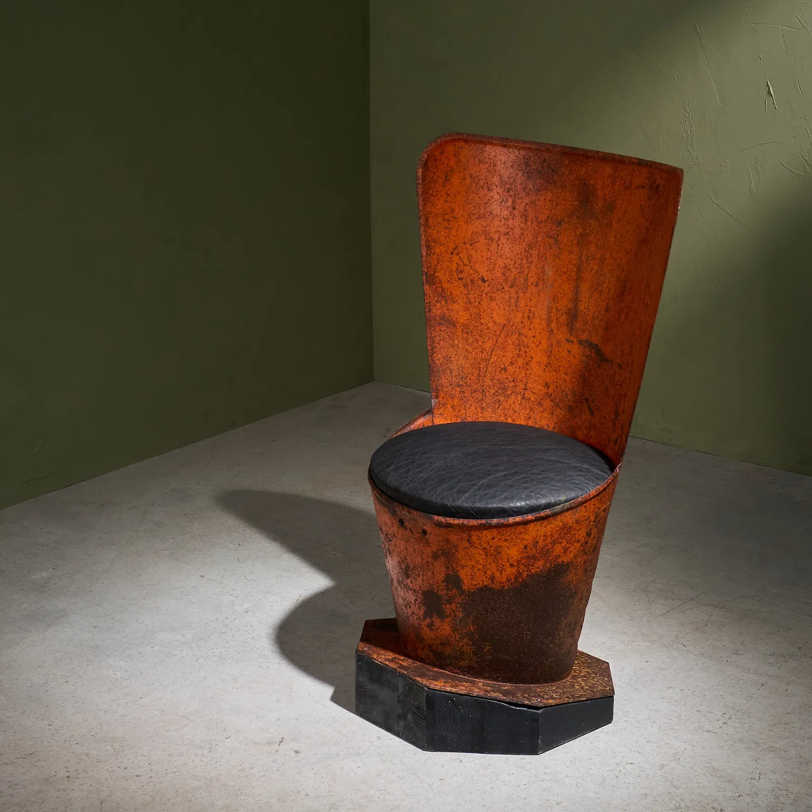 Postmodern Unique Steel Side Chair, Italy, 1970s