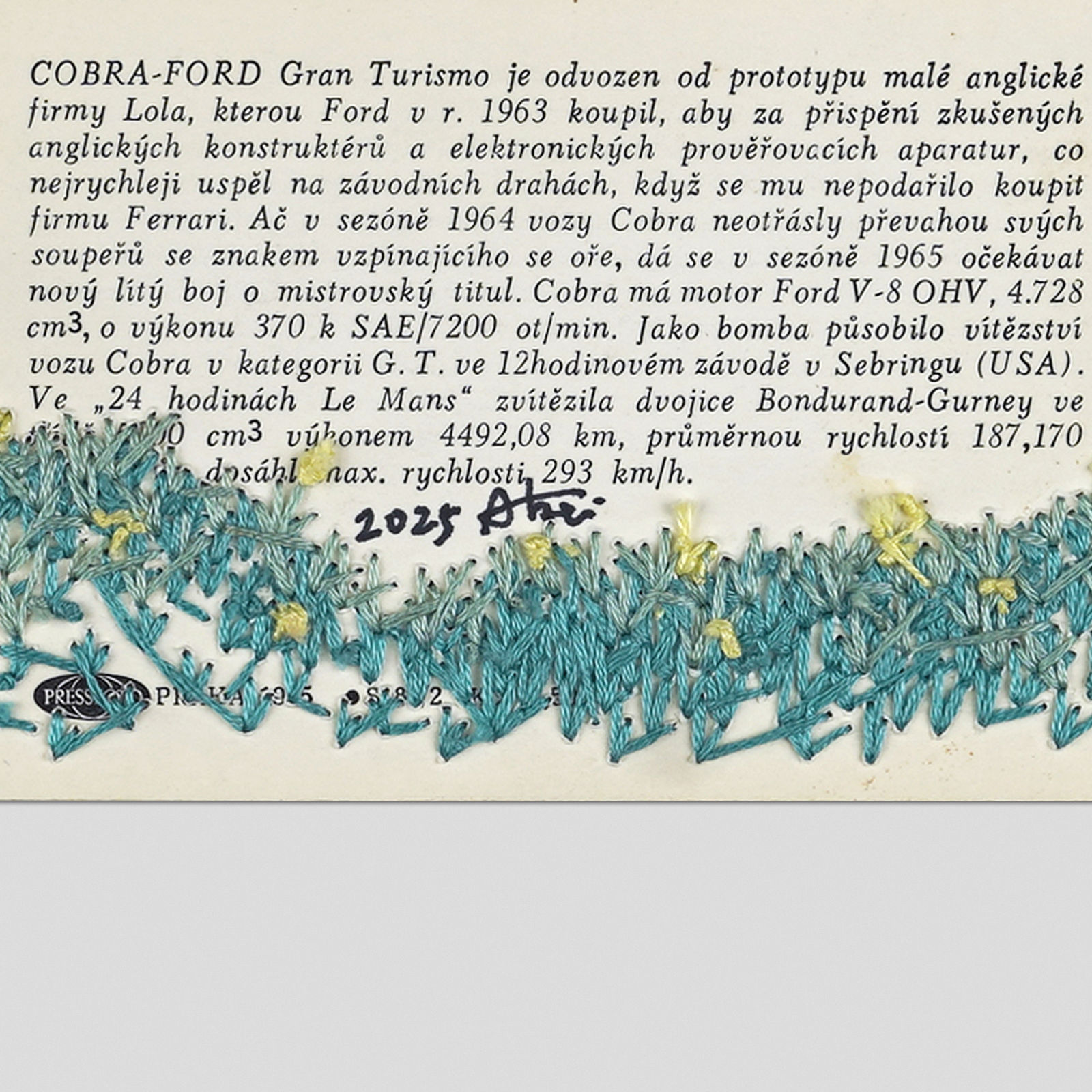 劉正堃 Abei LIU, 亂入系列- 60年代福特眼鏡蛇賽車老照片 Photo of 60s Cobra-Ford, 2025