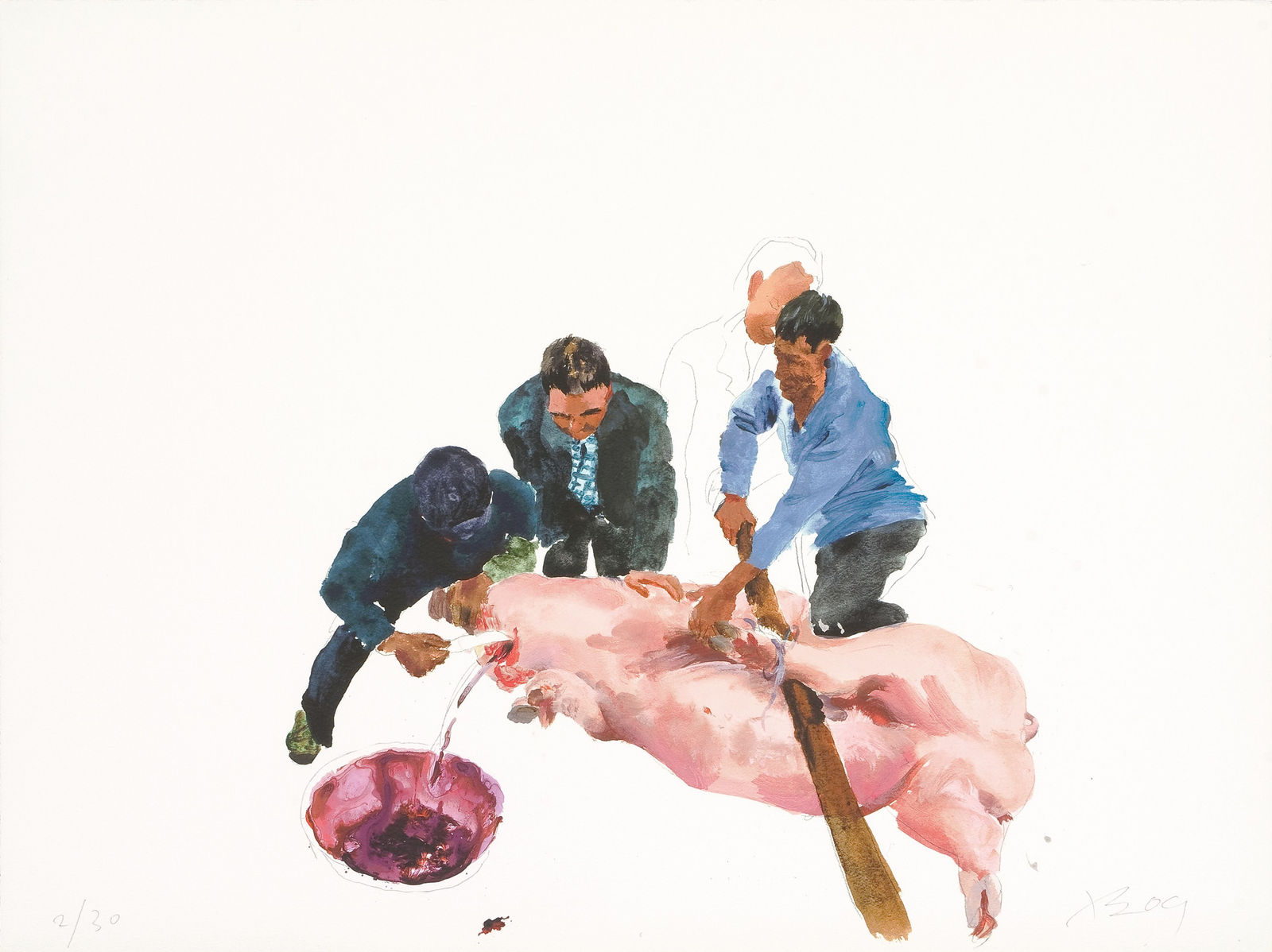 劉小東 LIU Xiaodong, 「豬系列」整套, 2009