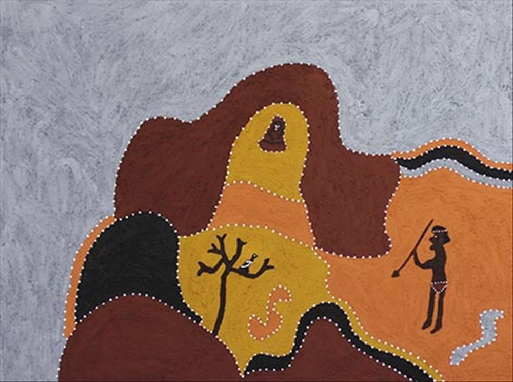 Shirley Purdie (Birrmarriya), The old woman, the magpie and the old man, 2015