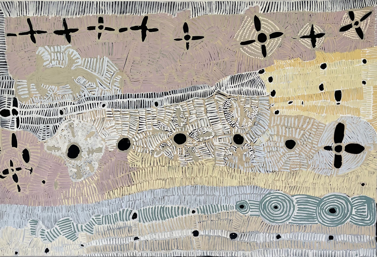 Doris Bush Nungarrayi, Pilkati anta Rumia (Snake and Goanna), 2021