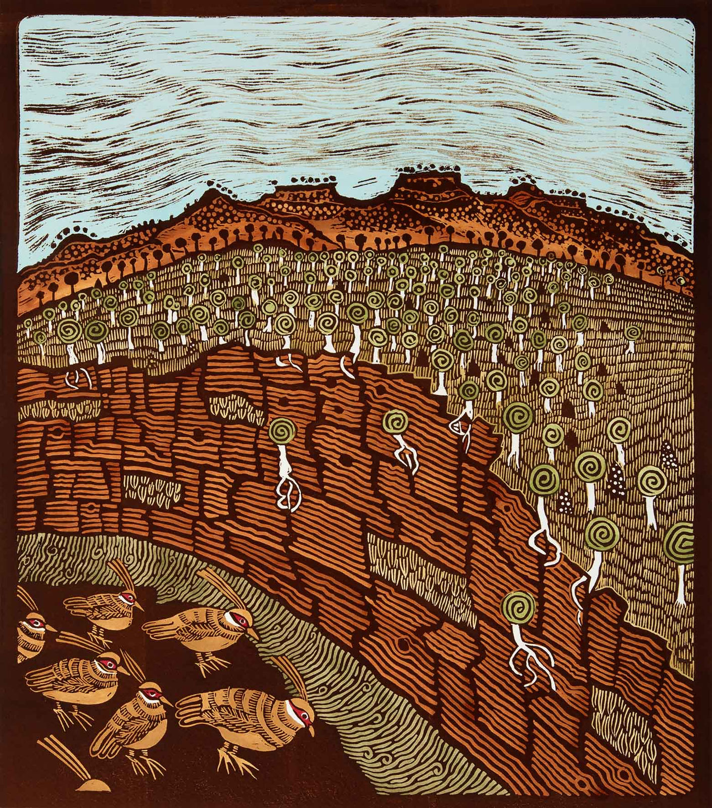 David Wright, Spinifex Pigeons at Karijini National Park , 2017