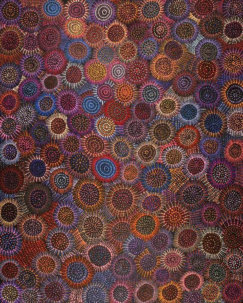 Tina Napangardi Martin, Jintiparnta Jukurrpa (Desert Truffle Dreaming) - Mina Mina, 2023