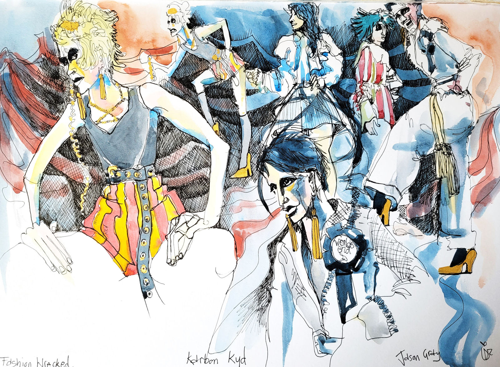 DRAWING CABARET COUTURE, Karbon kyd by DCC Artist Liz Vinson, 2023