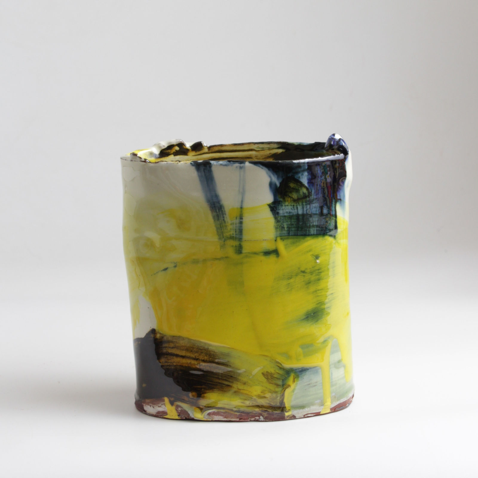 Barry Stedman, Thrown Altered Vessel with Yellow II, 2025
