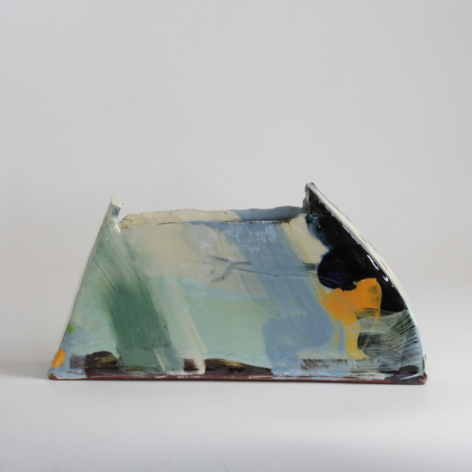 Barry Stedman, Slab Vessel with Pale Blue & Yellow II, 2025