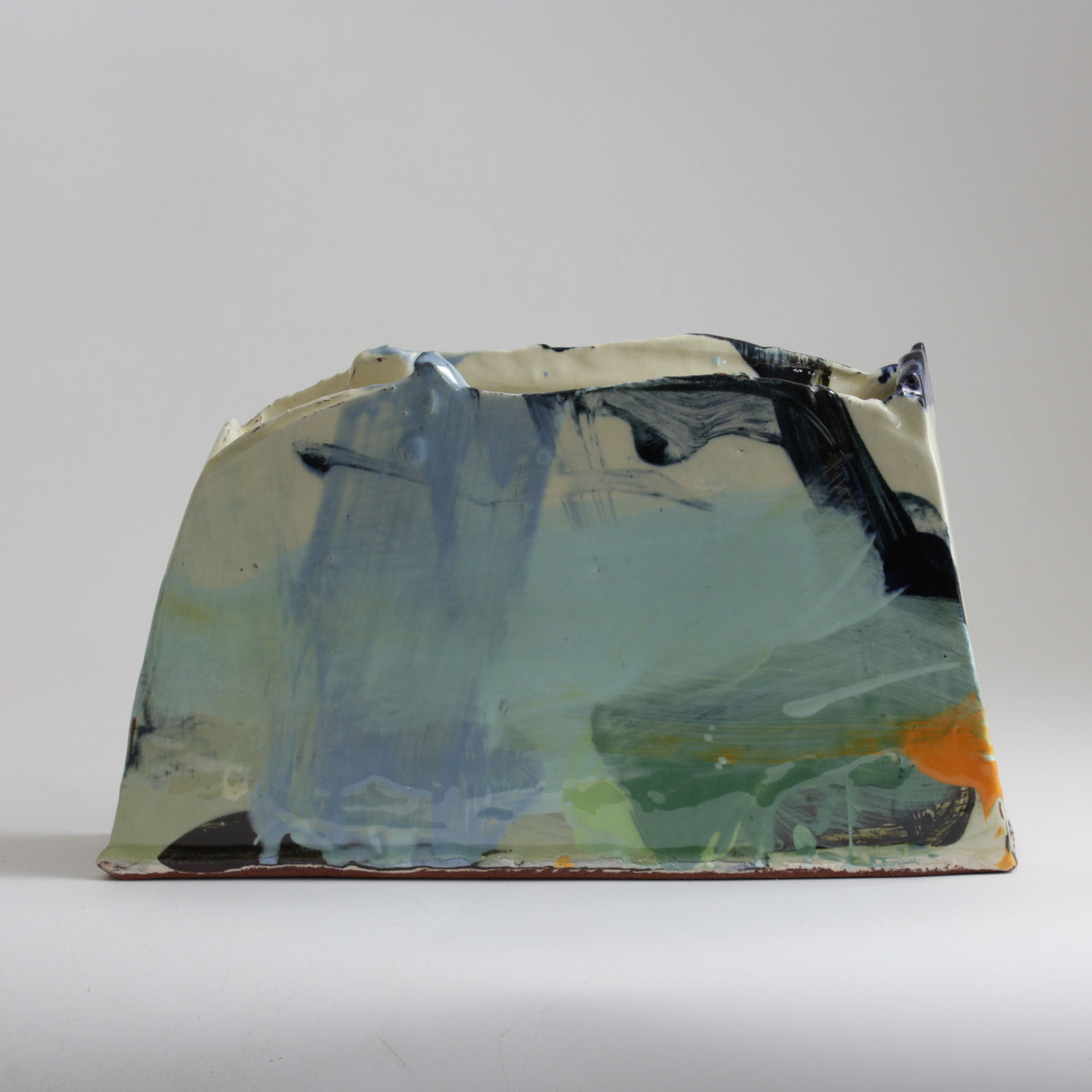 Barry Stedman, Slab Vessel with Pale Blue & Yellow I , 2025