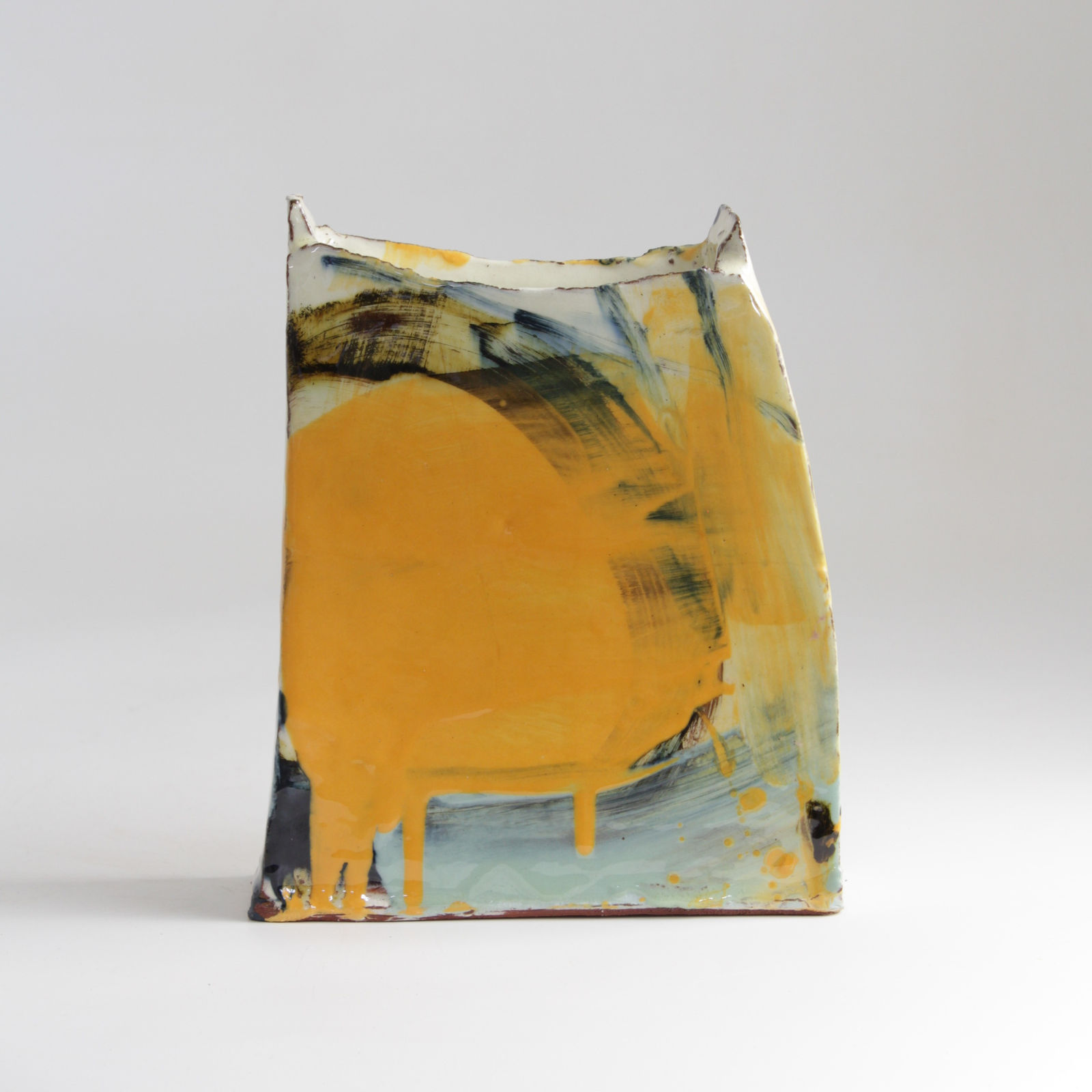 Barry Stedman, Slab Vessel with Yellow & Blue, 2025