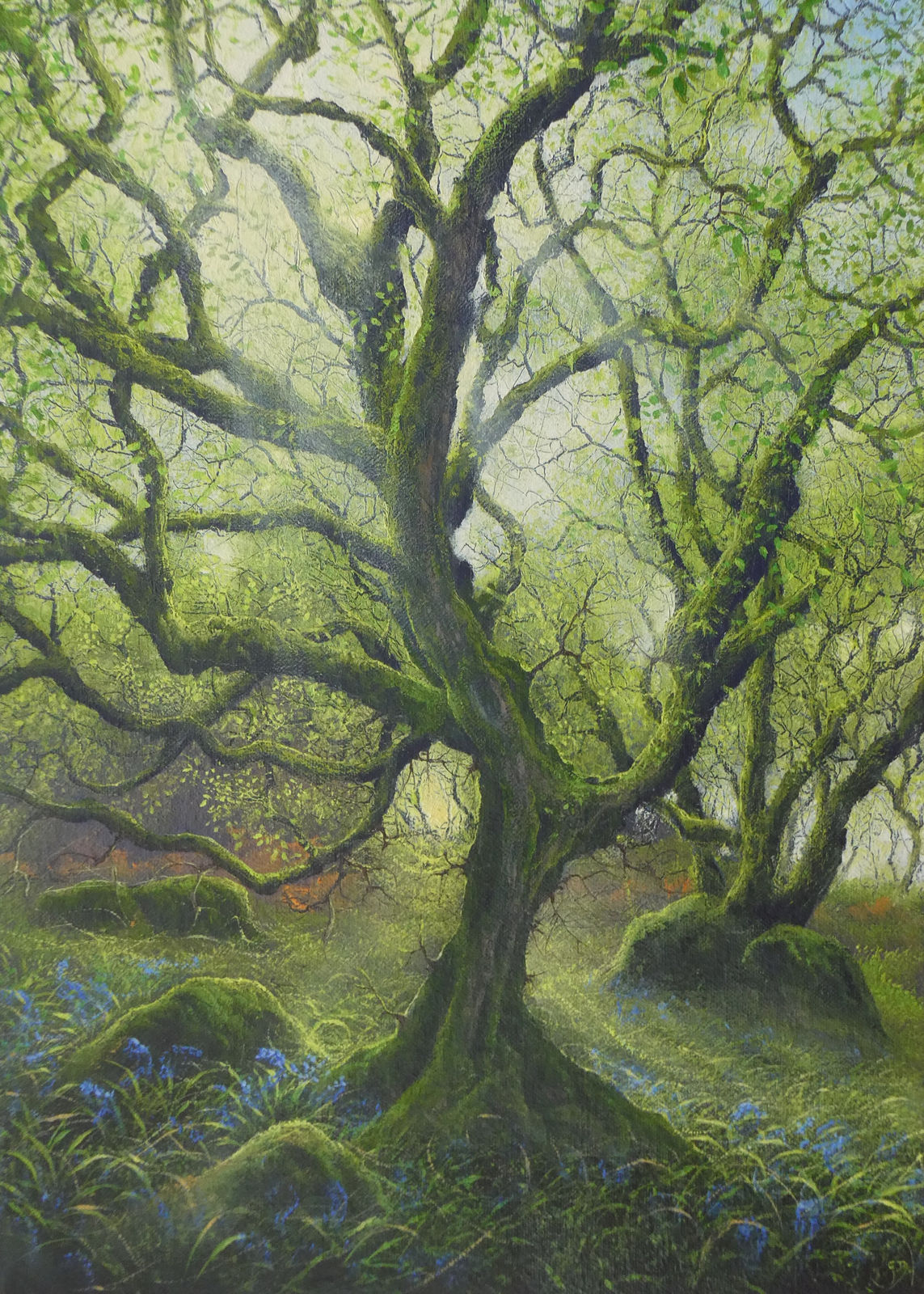 Gerald Dewsbury, Twisting Birch in Blue, 2025