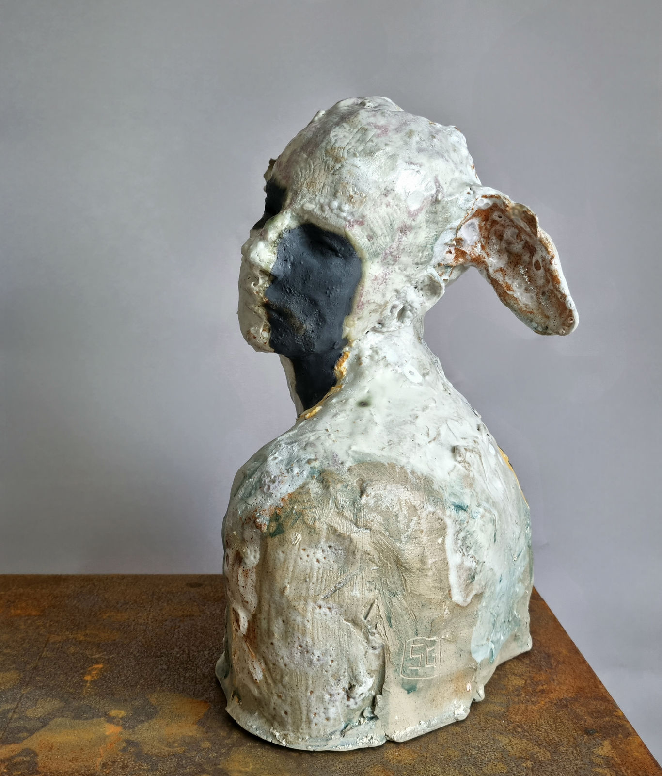 Sharon Griffin, Faun with Black & White, 2024