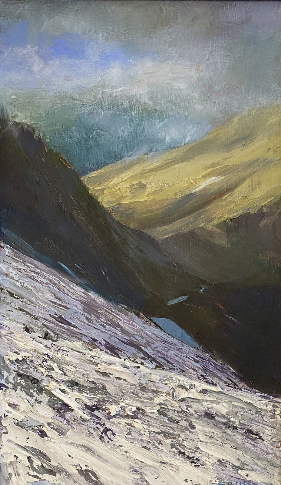 Martin Collins 1941 - 2023, Snow above Cwm Clogwyn, Yr Wyddfa, 2022