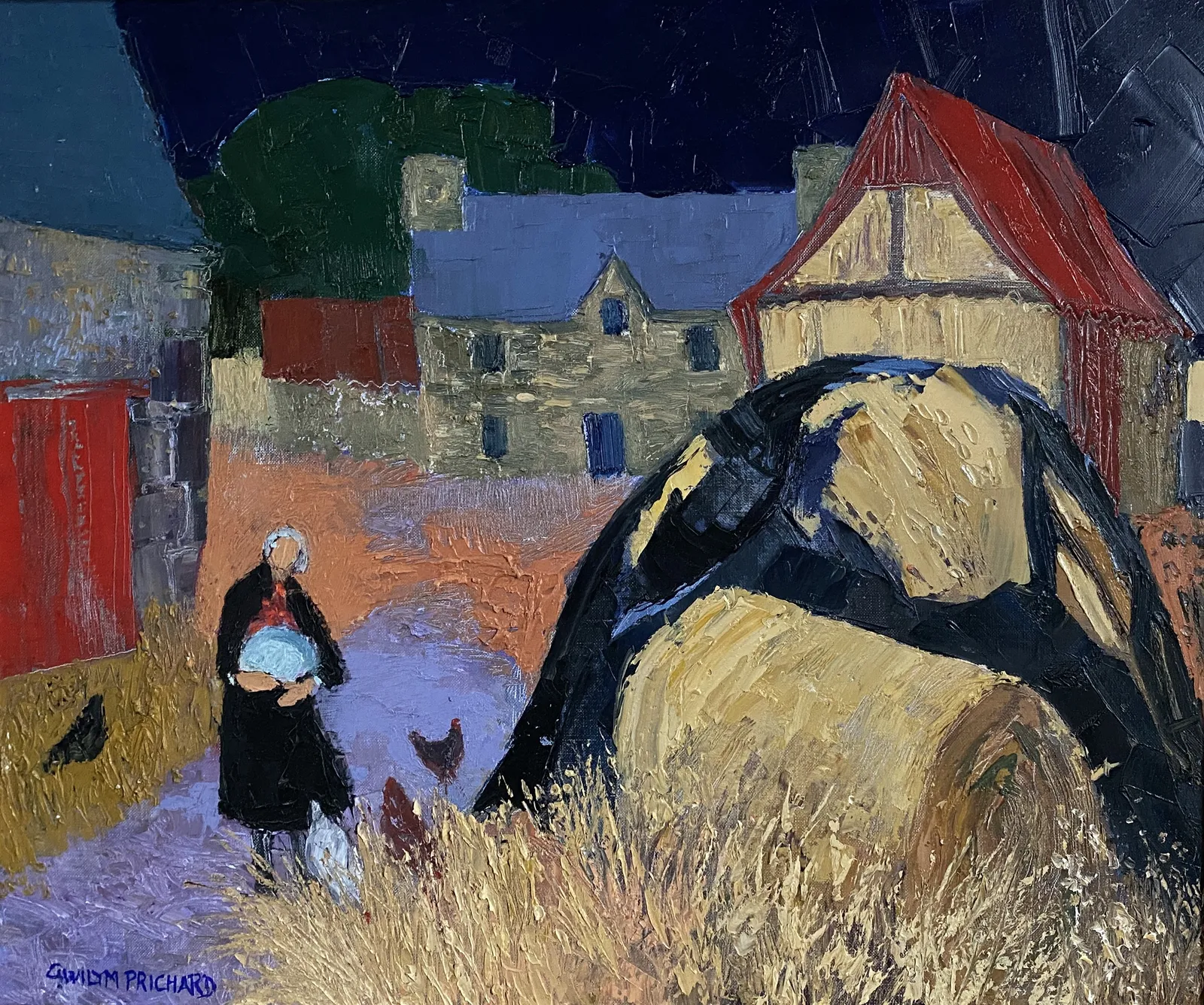 Gwilym Prichard 1931 - 2015, Feeding the Chickens, 1997