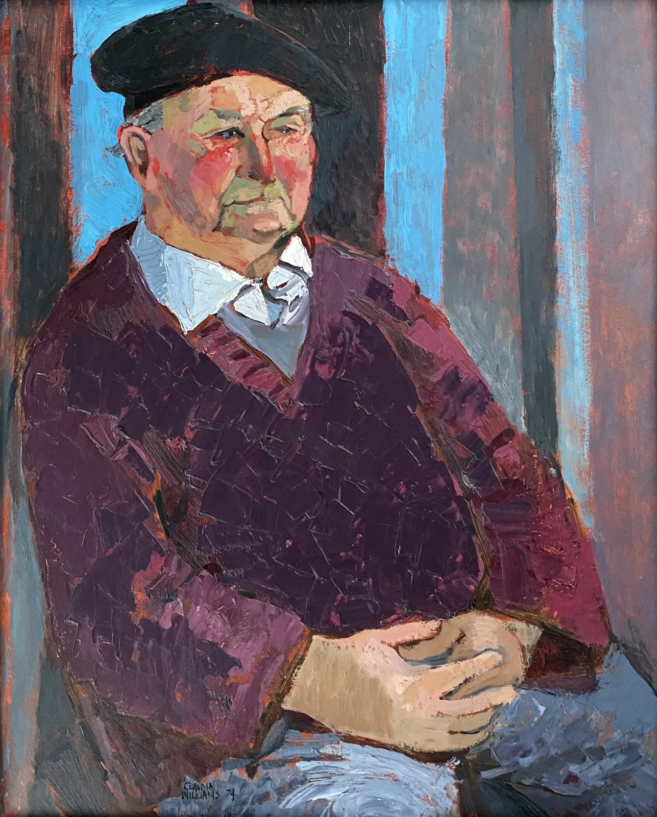 Claudia Williams 1933 - 2024, Man in Beret, 1974