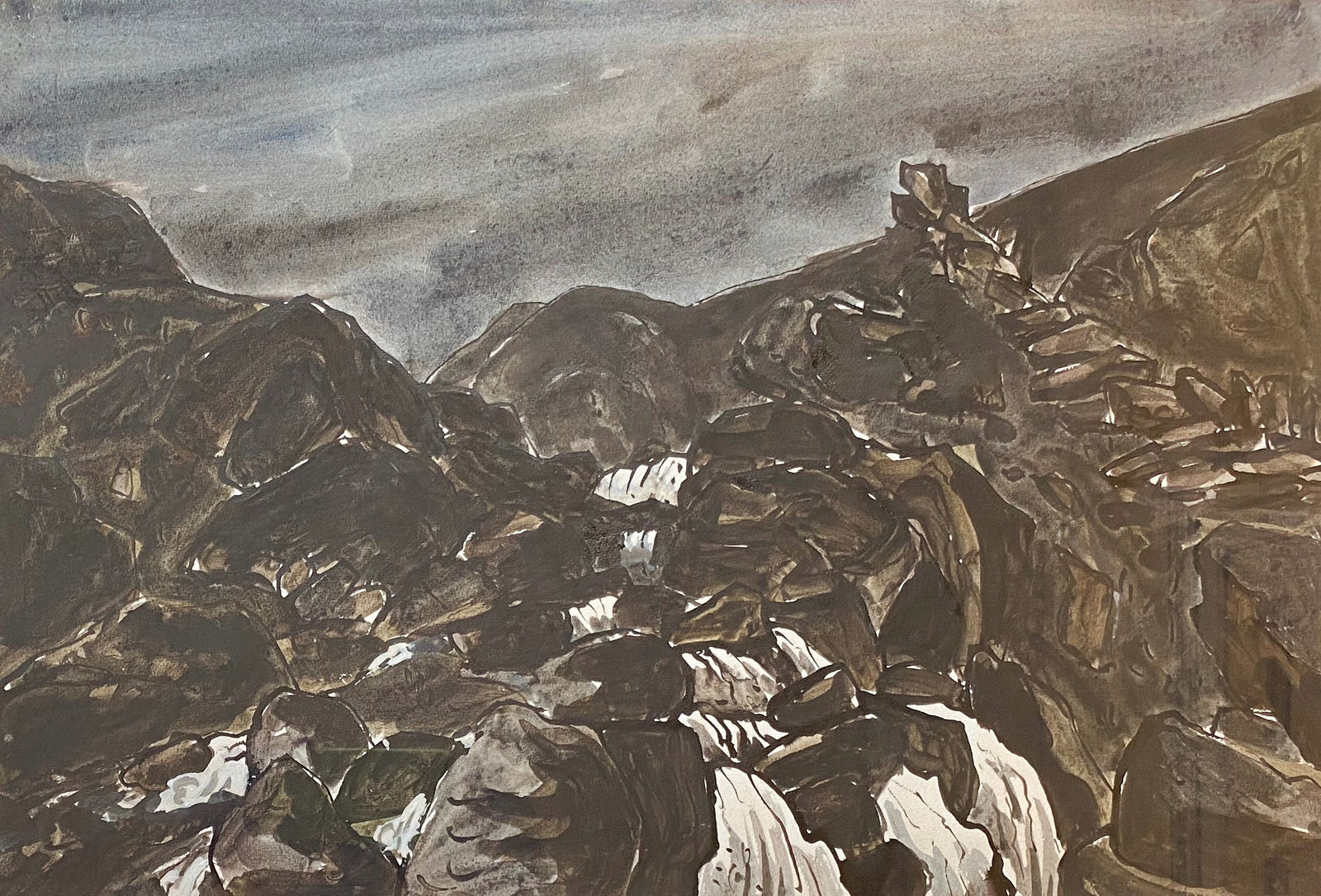 Kyffin Williams 1918 - 2006, River, Nant Peris, c1990s