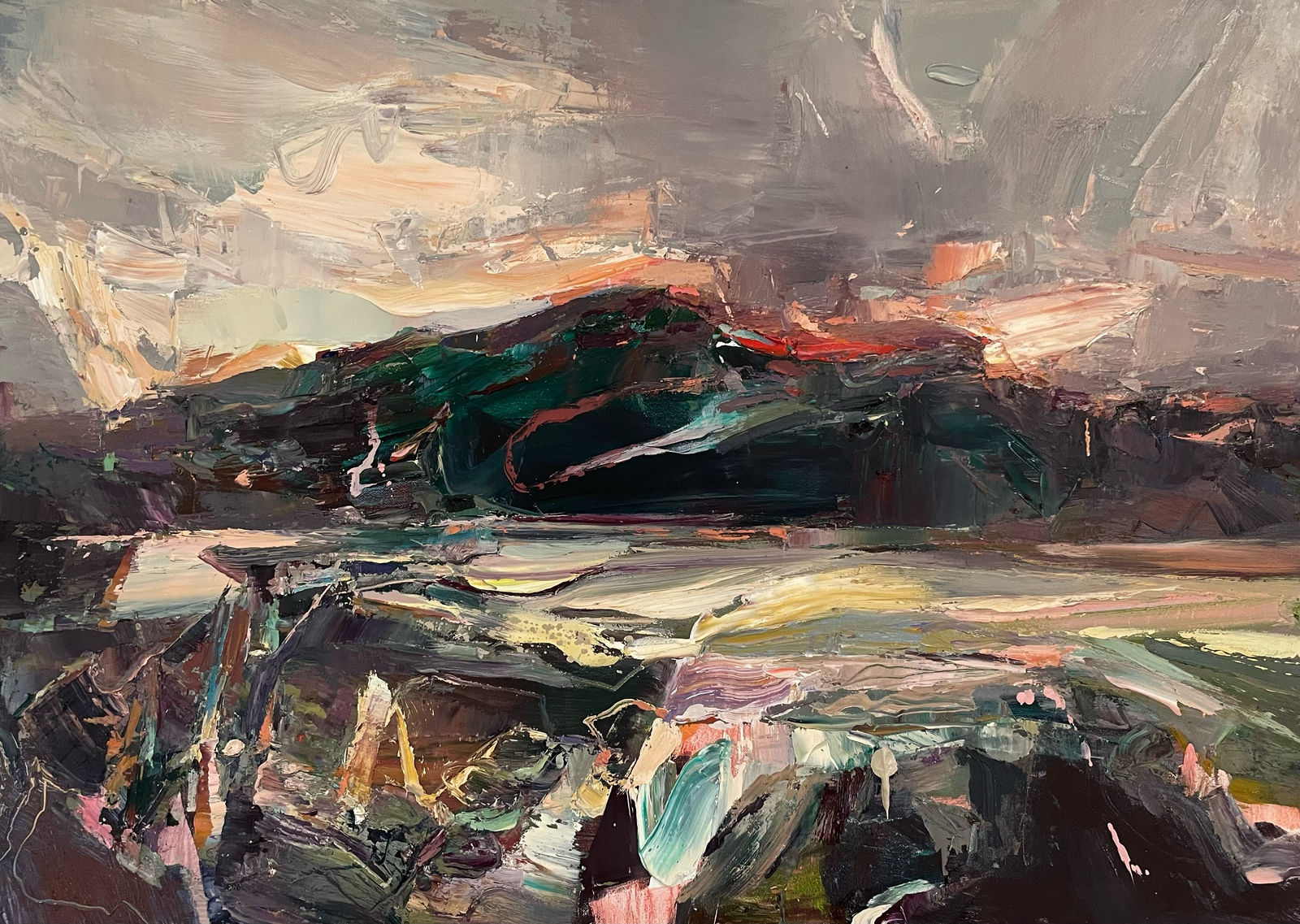 Beth Fletcher, Scribbles of Light on the Estuary; A Volcanic Sunset, 2024