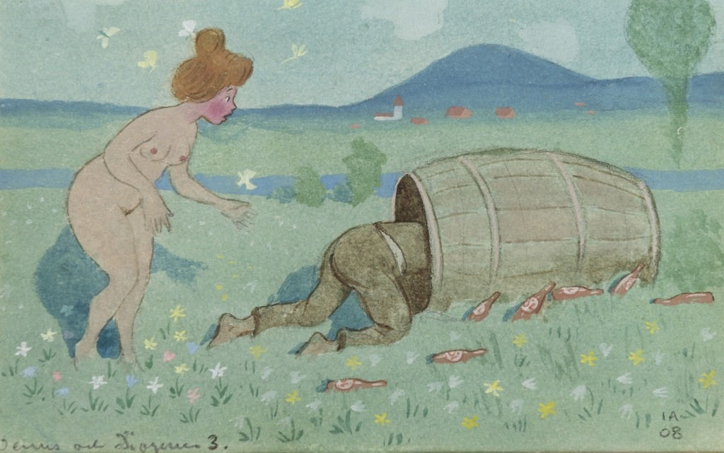 Ivar Arosenius, Venus and Diogenes , 1908