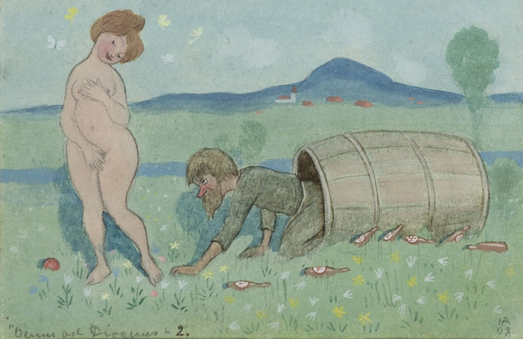 Ivar Arosenius, Venus and Diogenes , 1908