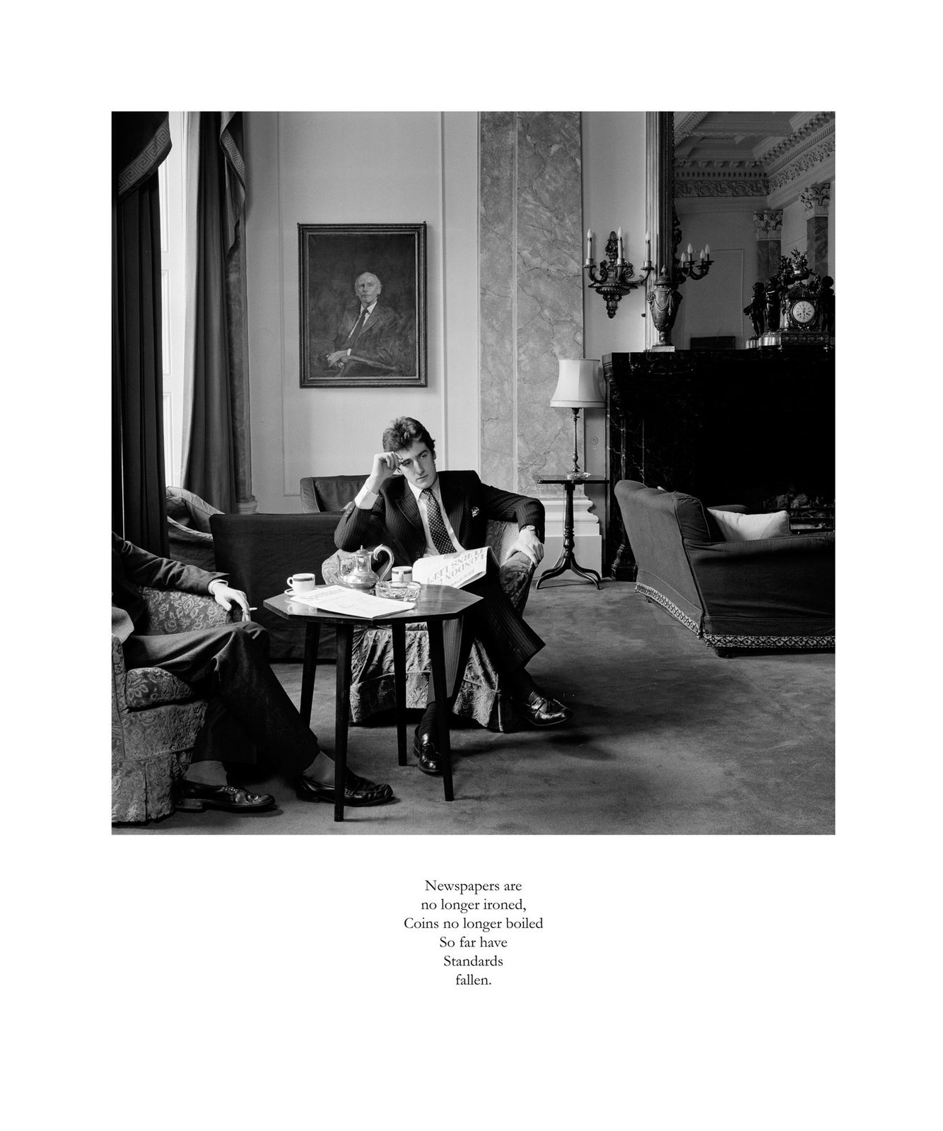 Karen Knorr, Gentlemen, Newspapers are no longer ironed, Coins no longer boiled So far have Standards Fallen, 1981-1983
